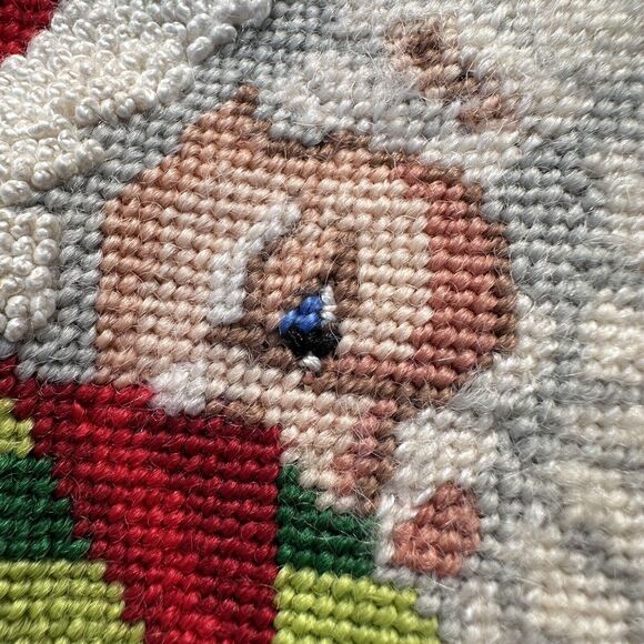Needlepoint Liz Goodrick Dillon Christmas Stocking Santa Golfer "MARK" COMPLETED - Picture 8 of 13
